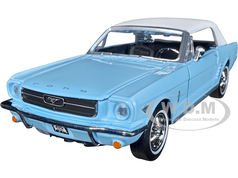 1964 1/2 Ford Mustang Light Blue with White Top James Bond 007 "Thunderball" (1965) Movie "James Bond Collection" Series 1/24 Diecast Model Car by Motormax diecast model