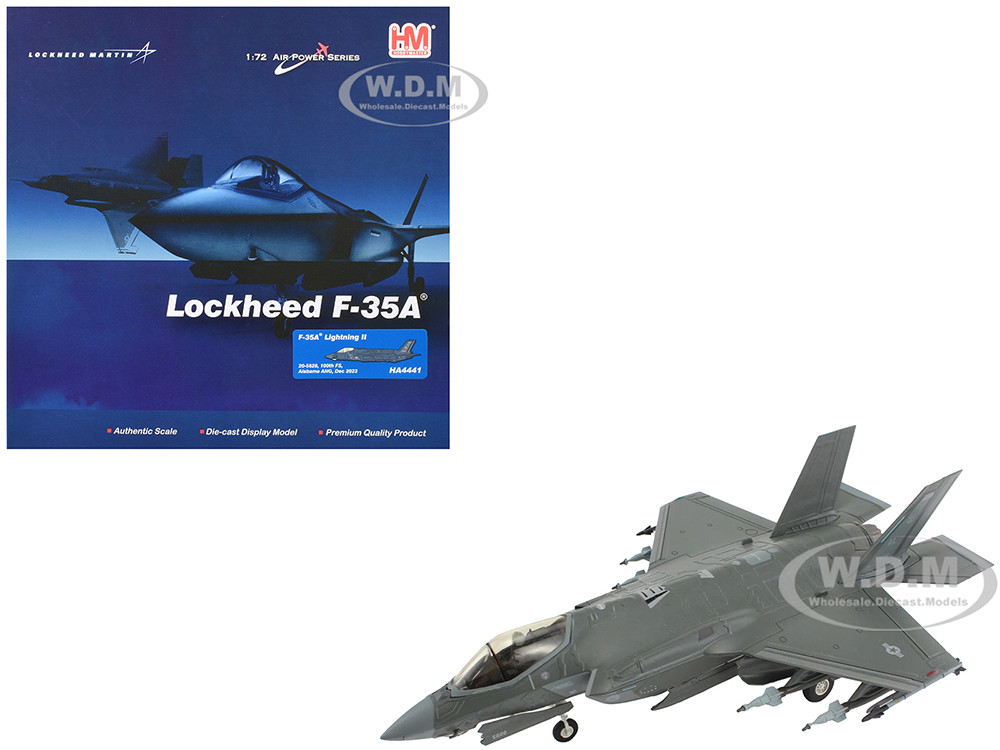Lockheed Martin F-35A Lightning II Aircraft "100th Fighter Squadron, Alabama Air National Guard" (2023) United States Air Force "Air Power Series" 1/72 Diecast Model by Hobby Master diecast model