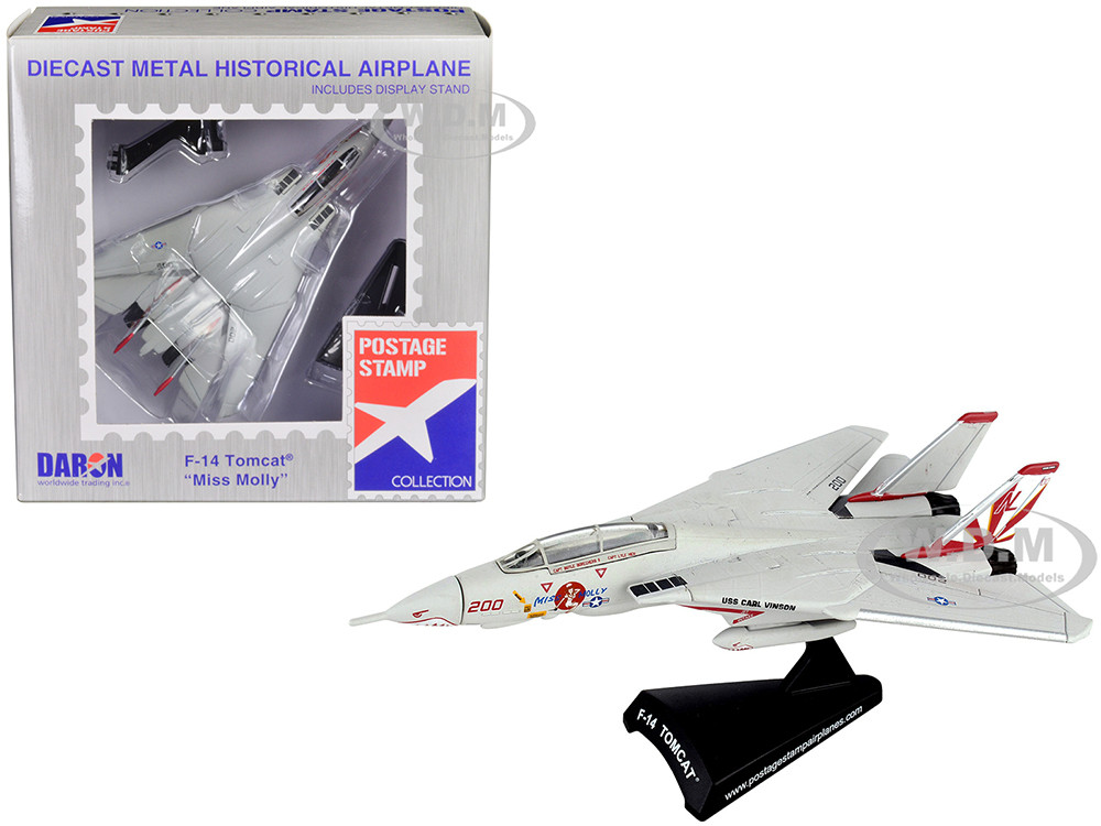 Grumman F-14 Tomcat Fighter Aircraft VF-111 Sundowners "Miss Molly" United States Navy  1/160 Diecast Model Airplane by Postage Stamp diecast model