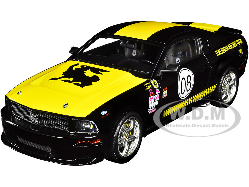 2008 Ford Shelby Mustang #08 "Terlingua" Black and Yellow "Shelby Collectibles Legend" Series 1/18 Diecast Model Car by Shelby Collectibles diecast model