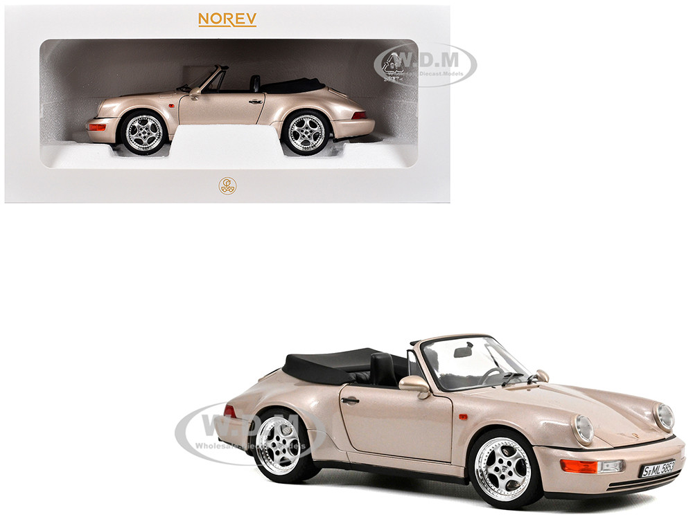1992 Porsche 911 Carrera 2 Turbo Look Cabriolet Zermatt Silver Metallic 1/18 Diecast Model Car by Norev diecast model