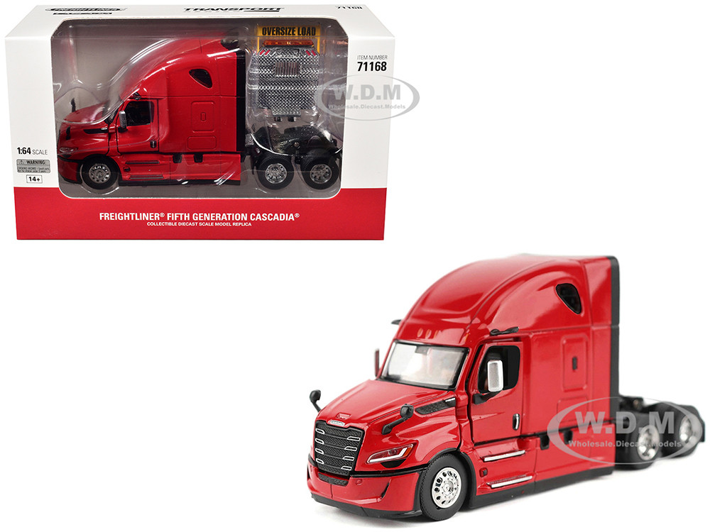 2025 Freightliner Cascadia Gen-5 Sleeper Cab Truck Tractor Red "Transport Series" 1/64 Diecast Model by Diecast Masters diecast model