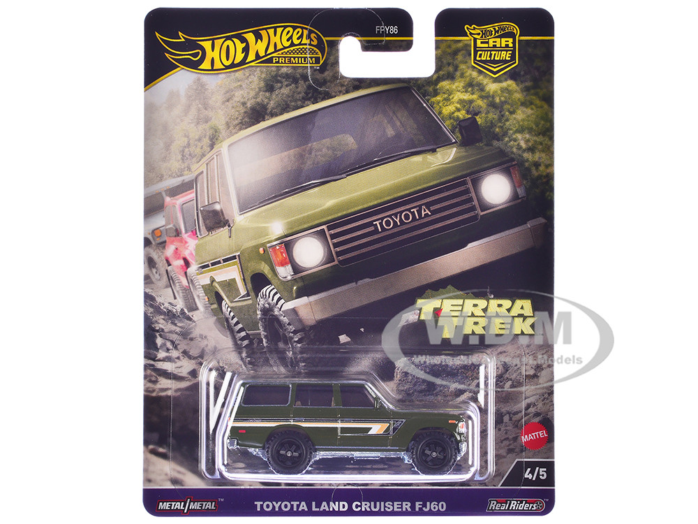 Toyota Land Cruiser FJ60 Green with Stripes "Terra Trek" Series Diecast Model Car by Hot Wheels diecast model