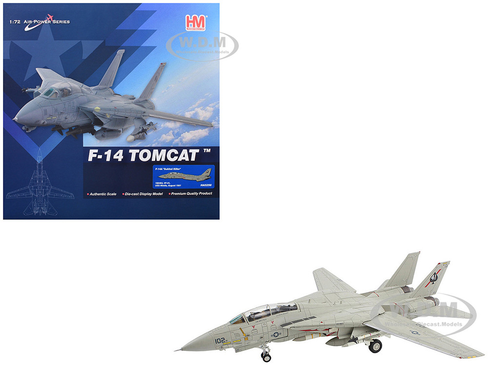 Grumman F-14A Tomcat Fighter Aircraft "Sukhoi Killer, VF-41 Black Aces, USS Nimitz" (1981) United States Navy "Air Power Series" 1/72 Diecast Model by Hobby Master diecast model
