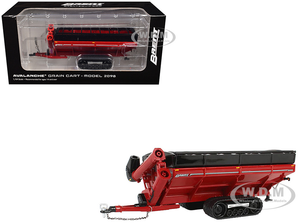 Brent 2098 Avalanche Grain Cart with Equalizer Tracks Red 1/64 Diecast Model by SpecCast diecast model