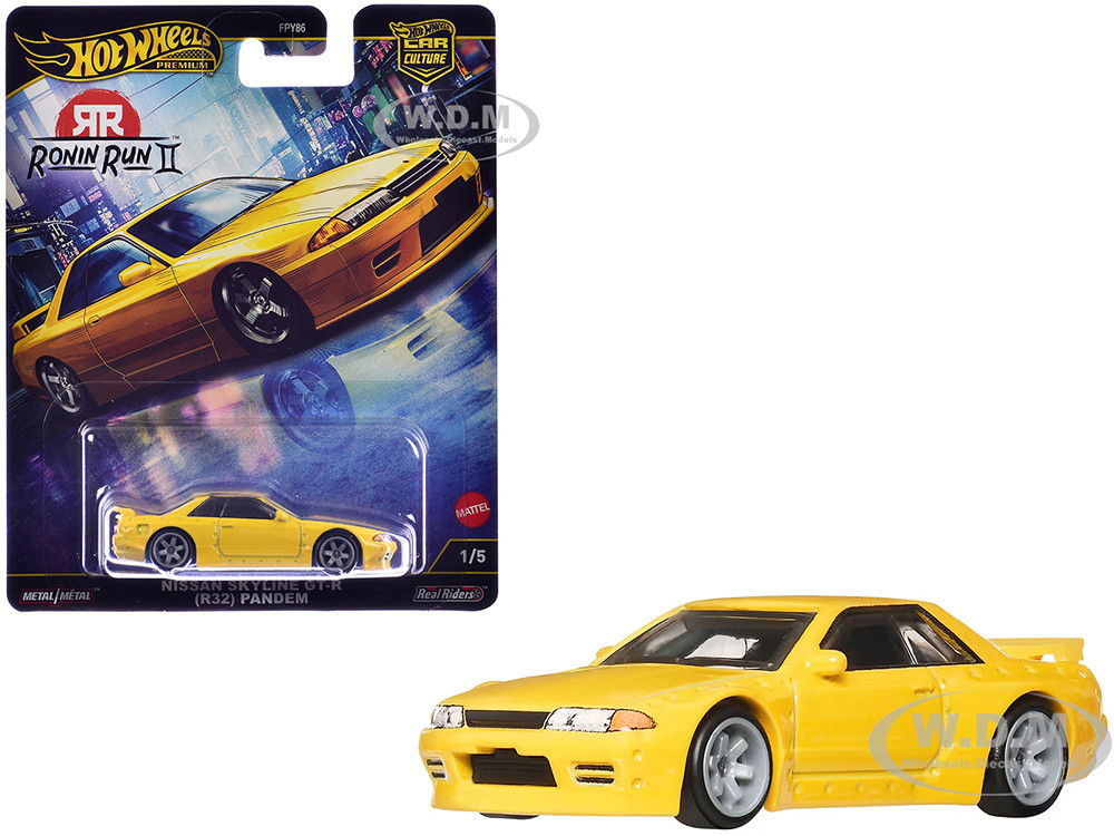 Nissan Skyline GT-R (R32) Pandem RHD (Right Hand Drive) Yellow "Ronin Run II" Series Diecast Model Car by Hot Wheels diecast model