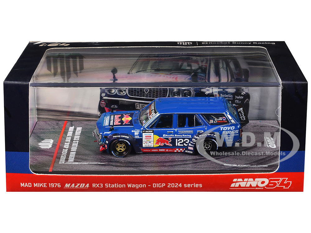 1976 Mazda RX3 Station Wagon RHD (Right Hand Drive) #12 "Mad" Mike Whiddett "D1 Grand Prix" (2024) 1/64 Diecast Model Car by Inno Models diecast model