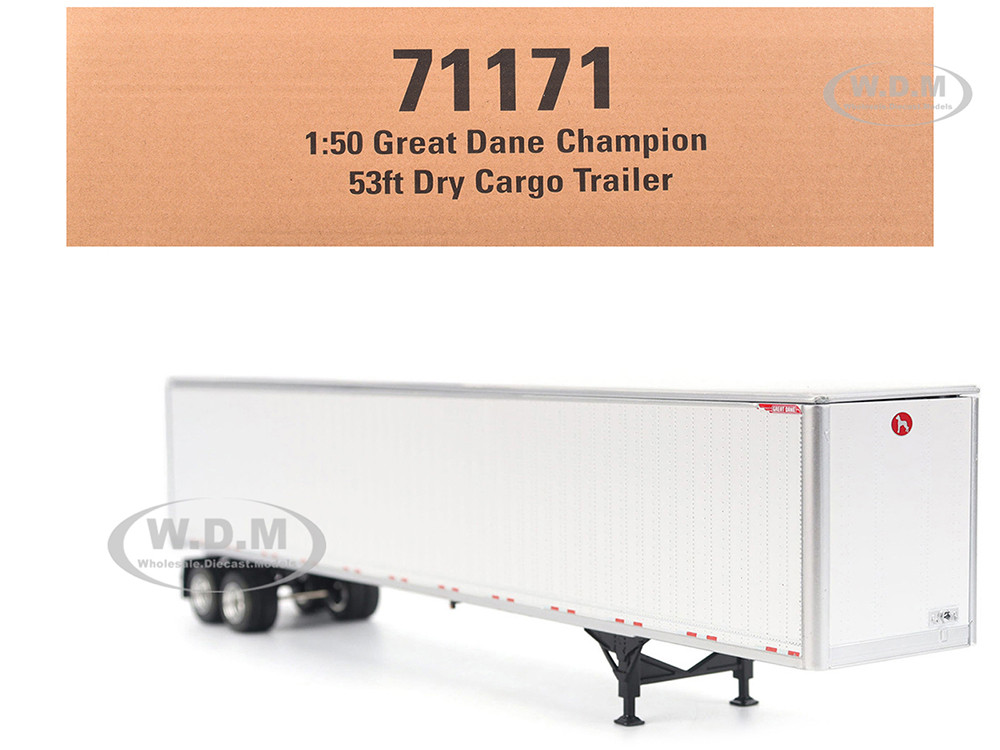 Great Dane Champion 53ft Dry Cargo Trailer White "Transport Series" 1/50 Diecast Model by Diecast Masters diecast model