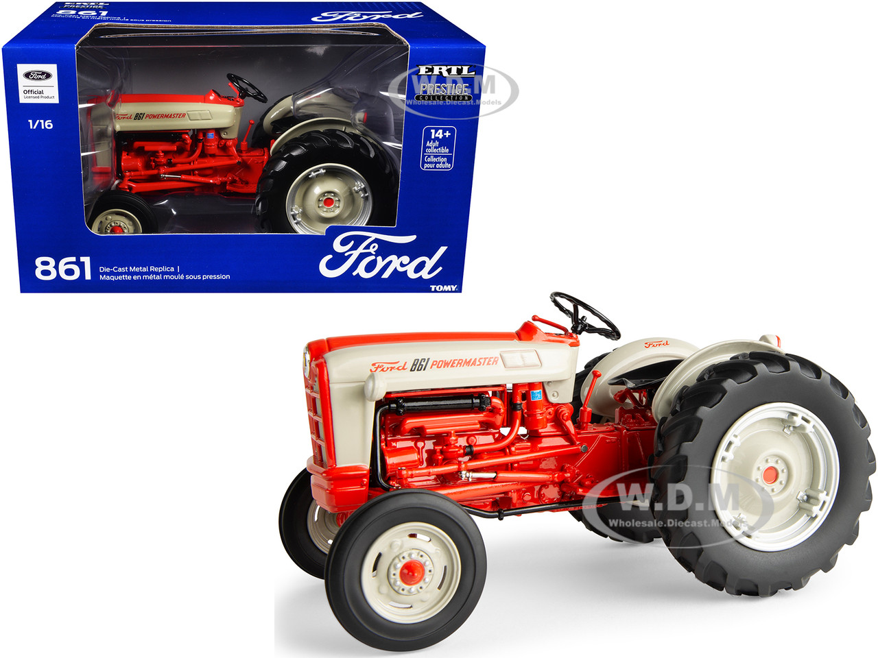 Ford 861 Powermaster Tractor Beige and Orange "Prestige Collection" Series 1/16 Diecast Model by ERTL TOMY diecast model