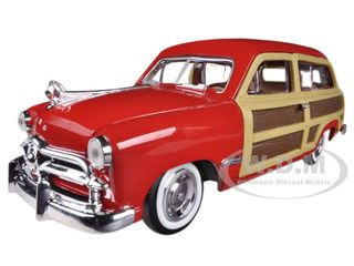 1949 Ford Woody Wagon Red 1/24 Diecast Model Car by Motormax diecast model