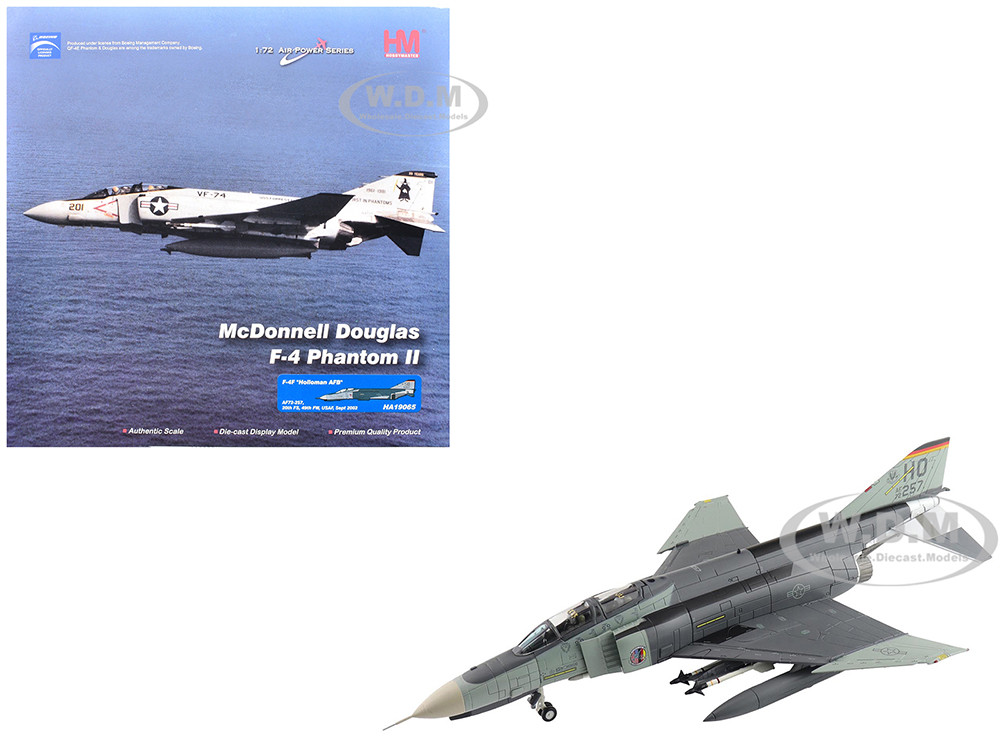 McDonnell Douglas F-4F Phantom II Fighter-Bomber Aircraft "AF72-257, 20th Fighter Squadron, 49th Fighter Wing, Holloman AFB" (2002) United States Air Force "Air Power Series" 1/72 Diecast Model by Hobby Master diecast model