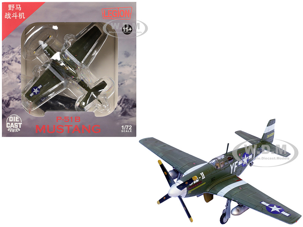 North American P-51B Mustang Aircraft "Ole-II, 358th Fighter Squadron, 355th Fighter Group, Steeple Morden Strafers" (1944) United States Army Air Forces 1/72 Diecast Model Airplane by Legion diecast model