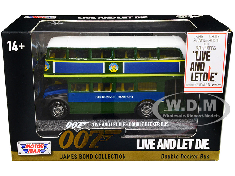 Double Decker Bus "San Monique Transport" James Bond 007 "Live and Let Die" (1973) Movie "James Bond Collection" Series Diecast Model by Motormax diecast model
