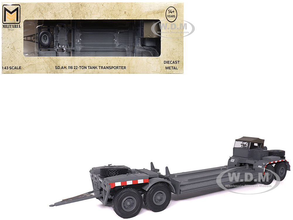 SD.AH. 116 22-Ton Tank Transporter Gray "German Army" 1/43 Diecast Model by Militaria Die Cast diecast model