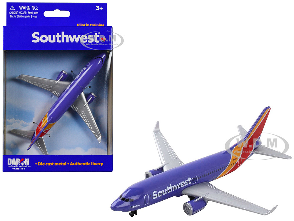 Commercial Aircraft "Southwest Airlines" (N8642E) Blue with Striped Tail Diecast Model Airplane by Daron diecast model
