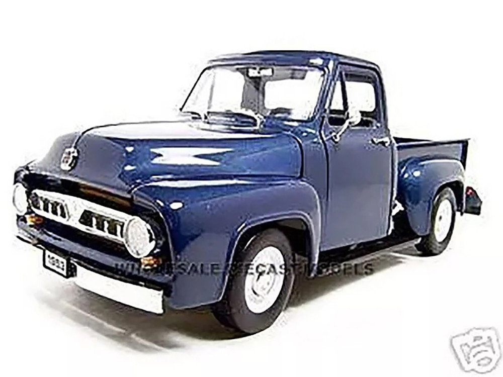 1953 Ford F-100 Pickup Dark Blue 1/18 Diecast Model Car by Road Signature diecast model