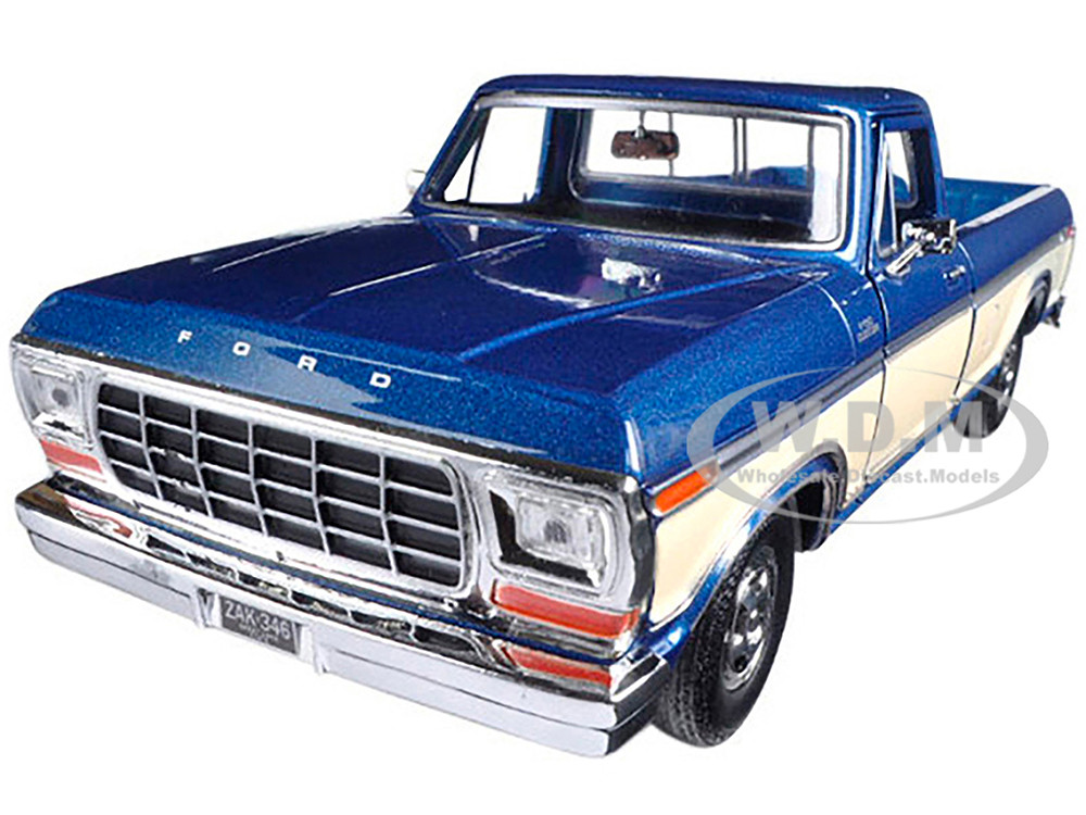 1979 Ford F-150 Pickup Truck 2 Tone Blue/Cream 1/24 Diecast Model Car by Motormax diecast model