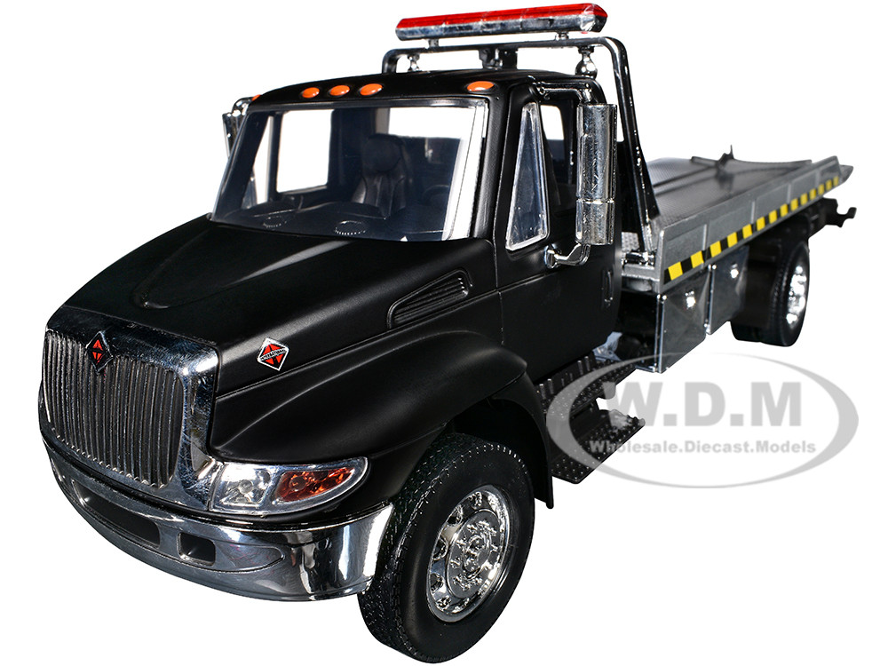 International DuraStar 4400 Flatbed Tow Truck Matt Black 1/24 Diecast Model Car by Jada diecast model