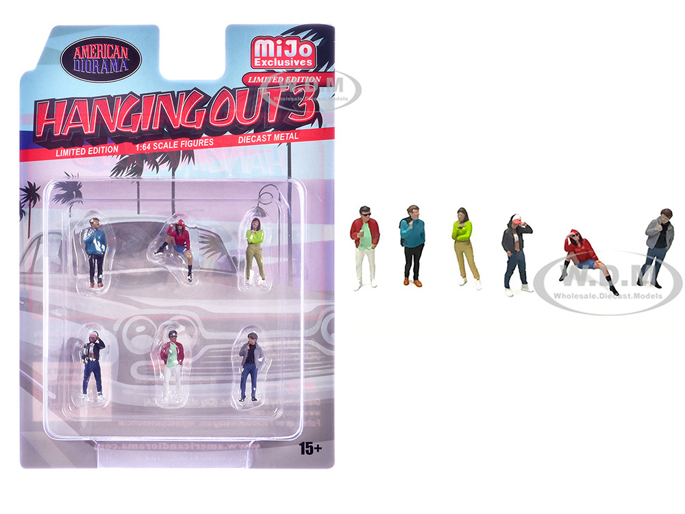"Hanging Out #3" 6 piece Diecast Figure Set (6 Figures) Limited Edition for 1/64 Scale Models by American Diorama diecast model