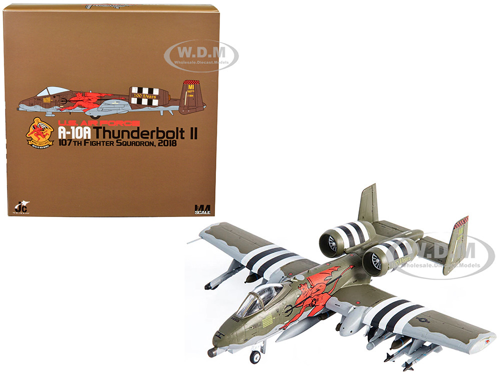Fairchild Republic A-10A Thunderbolt II Aircraft "US Air Force, 107th Fighter Squadron, 100th Anniversary Edition" (2018) 1/144 Diecast Model by JC Wings diecast model
