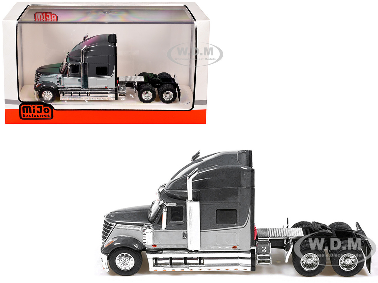 2010 International Lonestar Truck Tractor Gray and Light Gray Two-Tone 1/64 Diecast Model by IXO Models diecast model