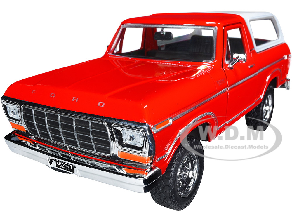 1978 Ford Bronco Custom Red and White "Timeless Legends" Series 1/24 Diecast Model Car by Motormax diecast model
