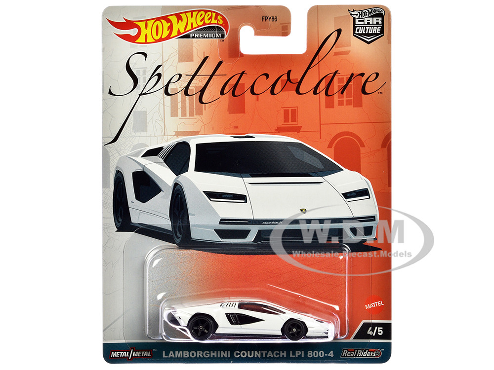 Lamborghini Countach LPI 800-4 White "Spettacolare" Series Diecast Model Car by Hot Wheels diecast model