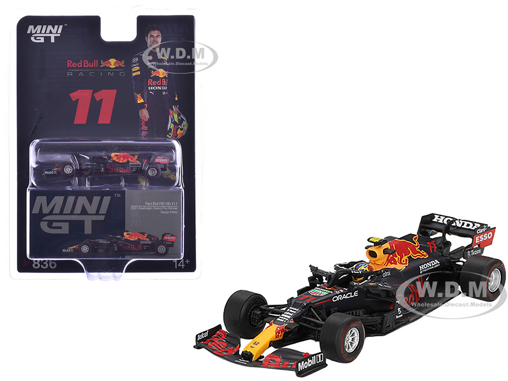 Red Bull RB16B #11 Sergio Perez Winner Formula One F1 "Azerbaijan GP" (2021) Limited Edition 1/64 Diecast Model Car by Mini GT diecast model