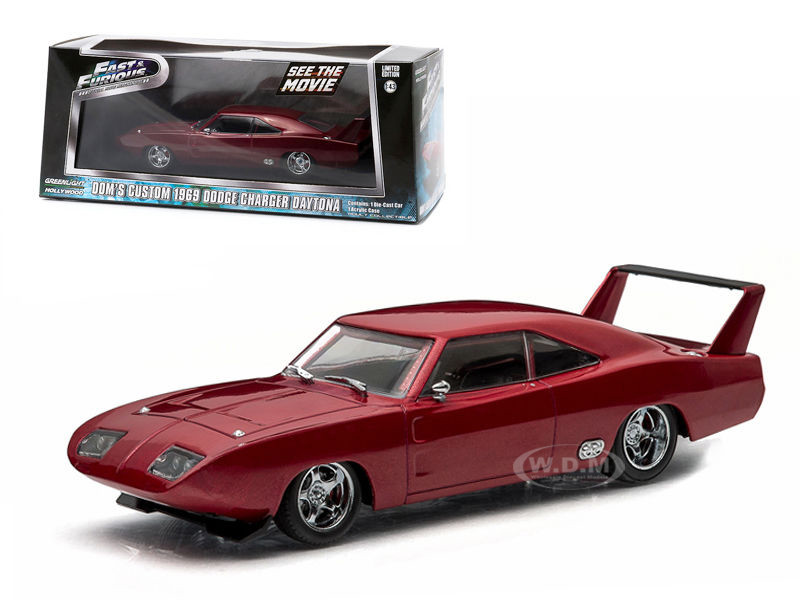 Dom's 1969 Dodge Charger Daytona Maroon "Fast and Furious 6" Movie (2013) 1/43 Diecast Model Car by Greenlight diecast model