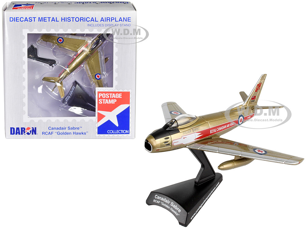 North American Canadair Sabre Fighter Aircraft "Golden Hawks" Royal Canadian Air Force 1/110 Diecast Model Airplane by Postage Stamp diecast model