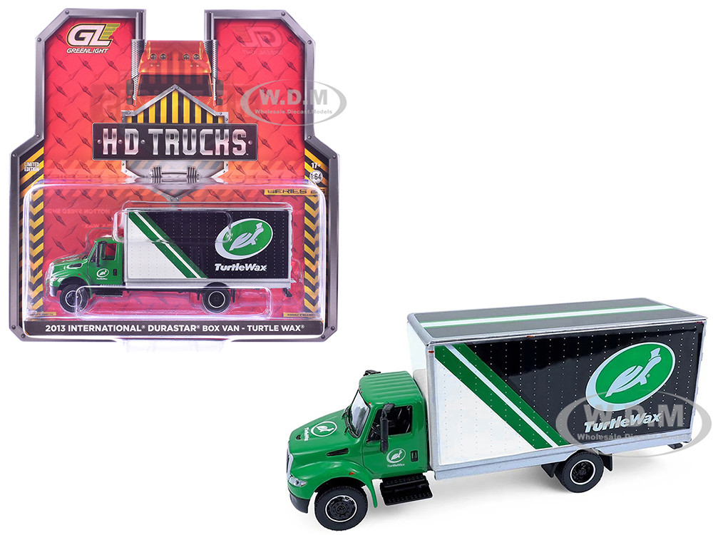 2013 International Durastar Box Van "Turtle Wax" Green "H.D. Trucks" Series 26 1/64 Diecast Model Car by Greenlight diecast model