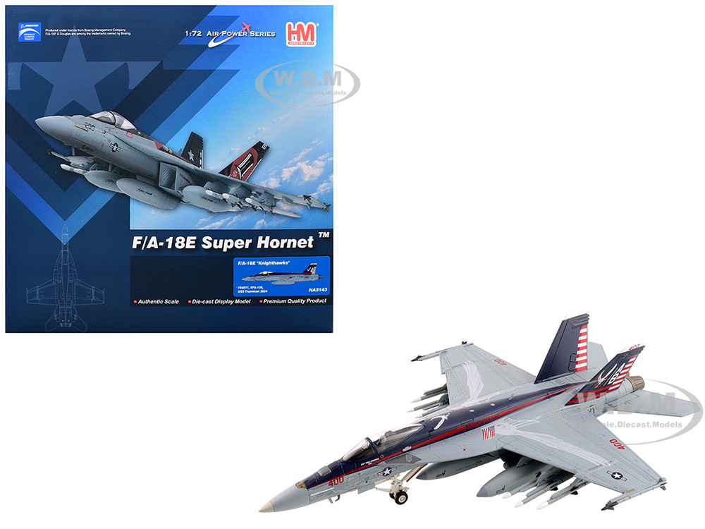 Boeing F/A-18E Super Hornet Fighter Aircraft "166817, VFA-136 Knighthawks, USS Trumman" (2024) United States Navy "Air Power Series" 1/72 Diecast Model by Hobby Master diecast model