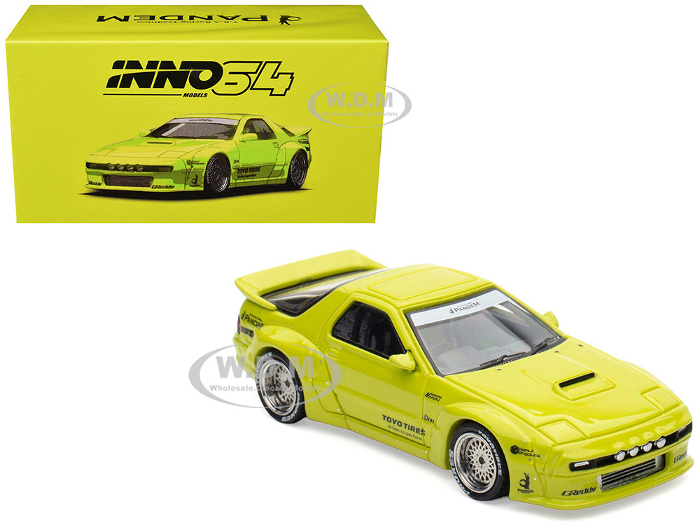 Mazda RX-7 (FC3S) "Pandem Aero" RHD (Right Hand Drive) Lime Green "The Model Car Show Malaysia 2025 Event Edition" 1/64 Diecast Model Car by Inno Models diecast model