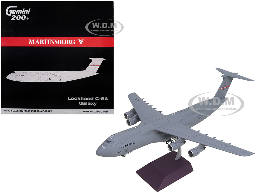 Lockheed C-5A Galaxy Transport Aircraft "68-0222, Martinsburg, West Virginia Air National Guard" United States Air Force "Gemini 200" Series 1/200 Diecast Model Airplane by GeminiJets diecast model