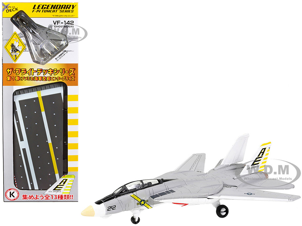 Grumman F-14B Tomcat Fighter Aircraft "VF-142 Ghostriders" and Section K of USS Enterprise (CVN-65) Aircraft Carrier Display Deck "Legendary F-14 Tomcat" Series 1/200 Diecast Model by Forces of Valor diecast model