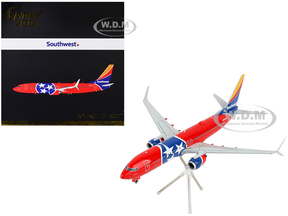 Boeing 737-800 Commercial Aircraft "Southwest Airlines - Tennessee One" Tennessee Flag Livery "Gemini 200" Series 1/200 Diecast Model Airplane by GeminiJets diecast model
