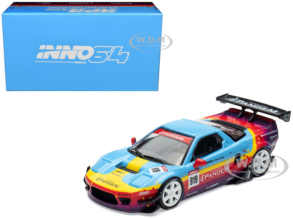 Honda NSX (NA1) #919 "Pandem Rocket Bunny" Light Blue with Graphics "APA XPO 2025 Event Edition" 1/64 Diecast Model Car by Inno Models diecast model
