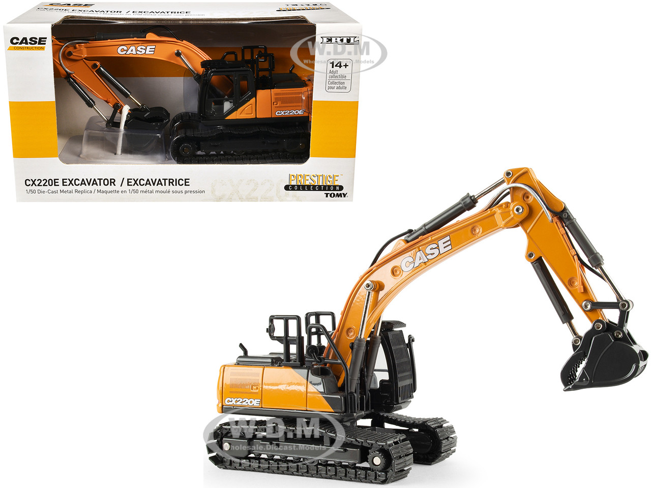 Case CX220E Excavator Dark Yellow "Prestige Collection" Series 1/50 Diecast Model by ERTL TOMY diecast model
