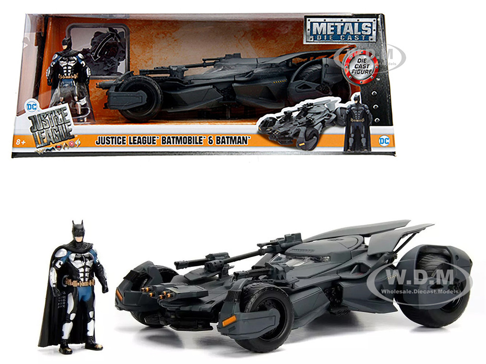 2017 Justice League Batmobile with Diecast Batman Figure 1/24 Diecast Model Car by Jada diecast model
