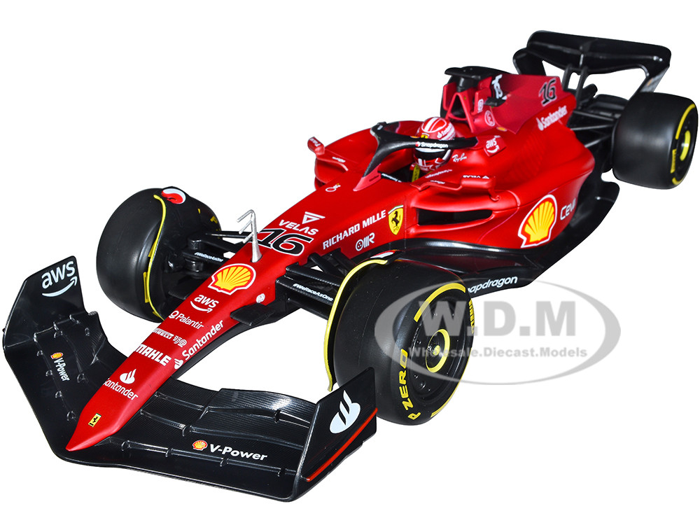 Ferrari F1-75 #16 Charles Leclerc "Ferrari Racing" Formula One F1 (2022) "Formula Racing" Series 1/18 Diecast Model Car by Bburago diecast model