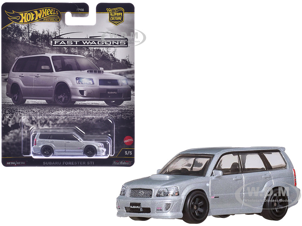 Subaru Forester STI Silver Metallic "Fast Wagons" Series Diecast Model Car by Hot Wheels diecast model