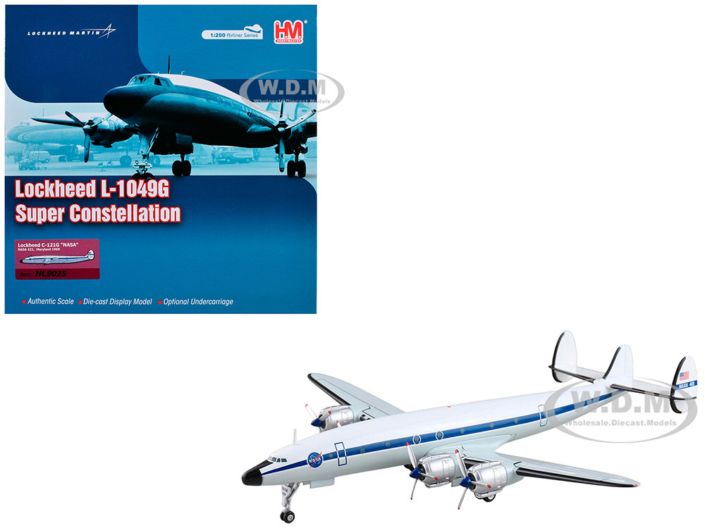 Lockheed C-121G Constellation Transport Aircraft "NASA 421, Maryland" (1969) National Aeronautics and Space Administration "Airliner Series" 1/200 Diecast Model by Hobby Master diecast model
