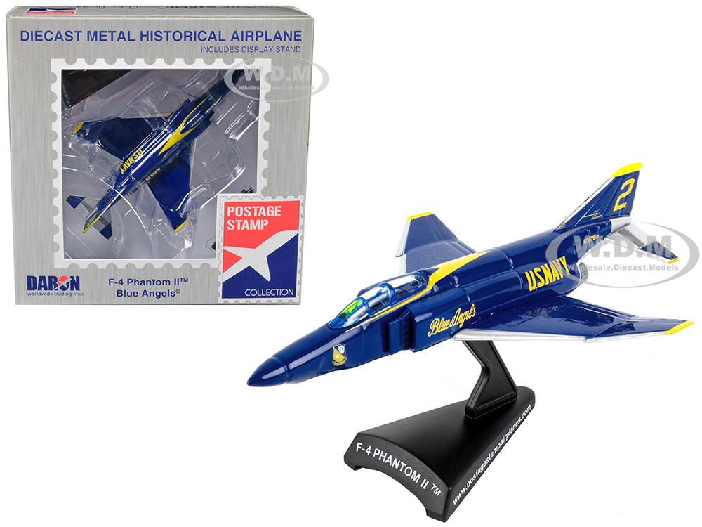 McDonnell Douglas F-4B Phantom II Fighter Aircraft "Blue Angels" United States Navy 1/155 Diecast Model Airplane by Postage Stamp diecast model