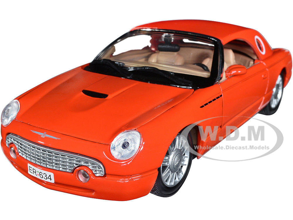 2002 Ford Thunderbird Orange James Bond 007 "Die Another Day" (2002) Movie "James Bond Collection" Series 1/24 Diecast Model Car by Motormax diecast model