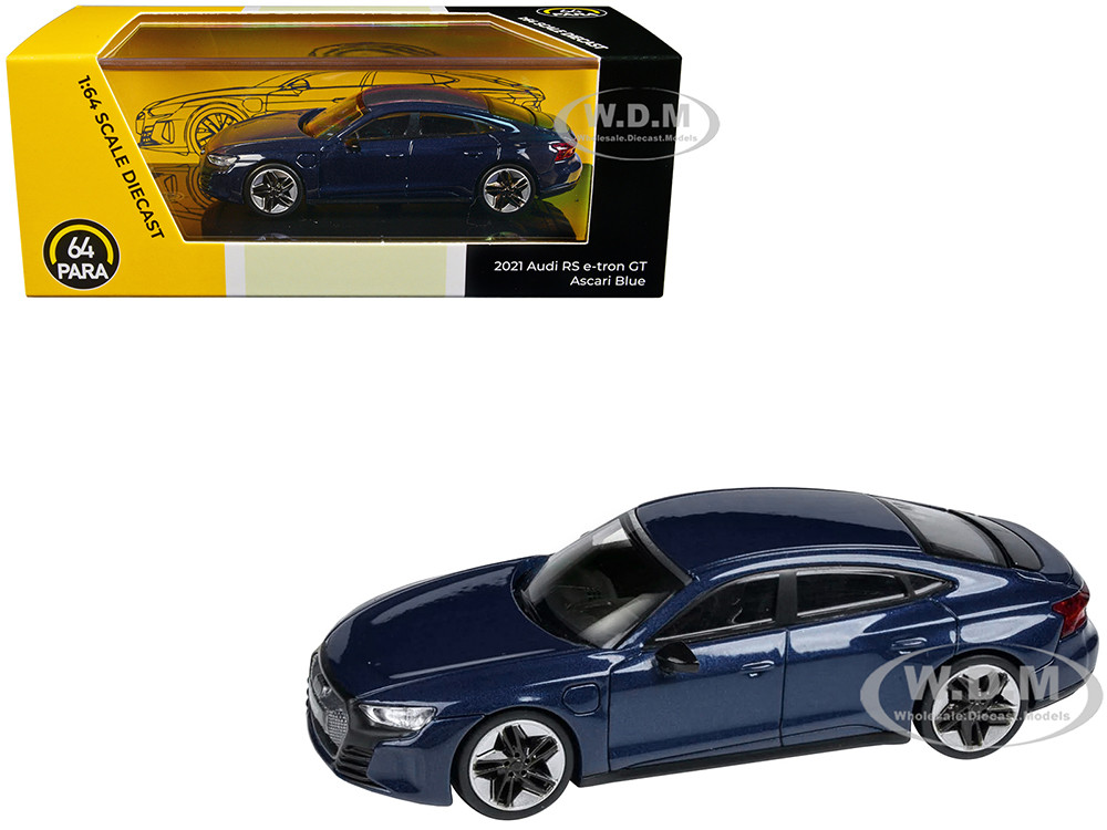 Audi E-tron GT RS Ascari Blue Metallic 1/64 Diecast Model Car by Paragon Models diecast model