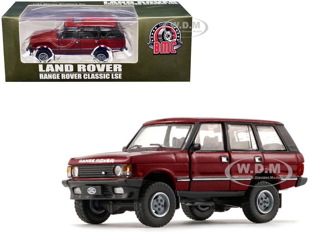 Land Rover Range Rover Classic LSE RHD (Right Hand Drive) Red with Sunroof with Extra Wheels 1/64 Diecast Model Car by BM Creations diecast model