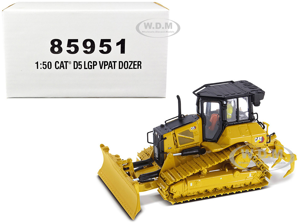 CAT Caterpillar D5 LGP VPAT Track Type Tractor Dozer Yellow with Operator "High Line" Series 1/50 Diecast Model by Diecast Masters diecast model
