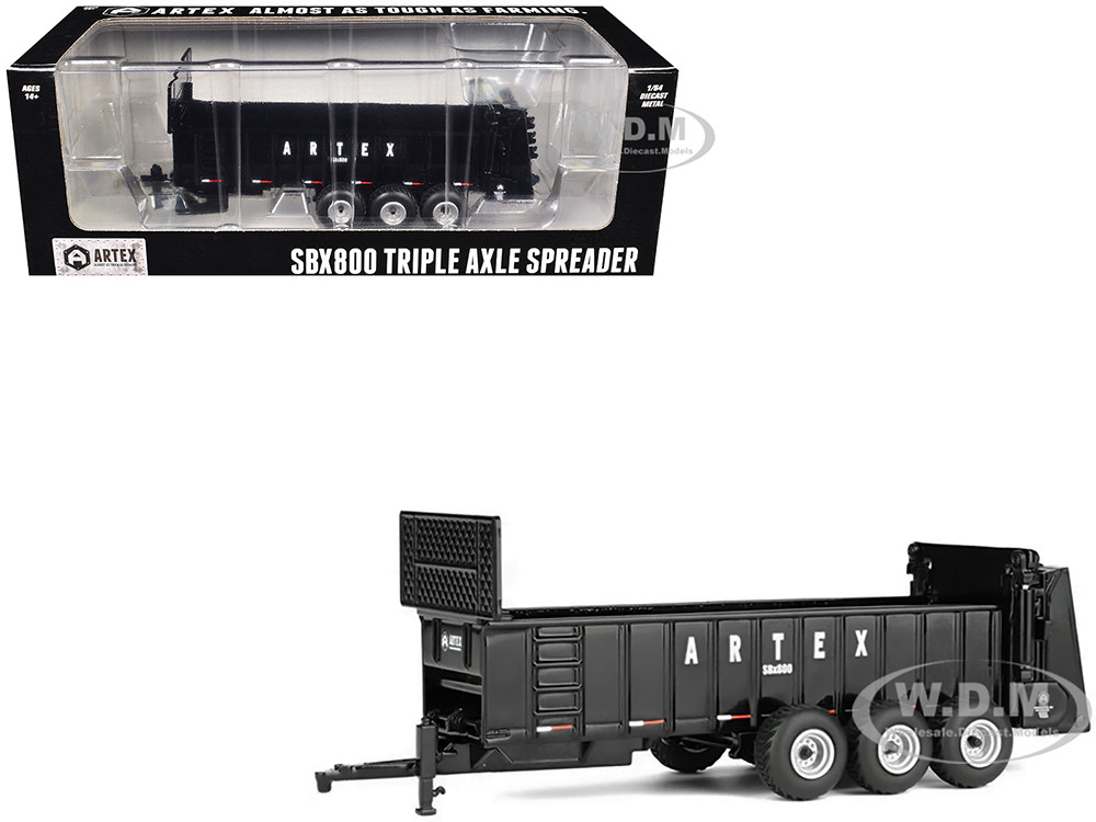 Artex SBX800 Triple Axle Spreader Black 1/64 Diecast Model by SpecCast diecast model