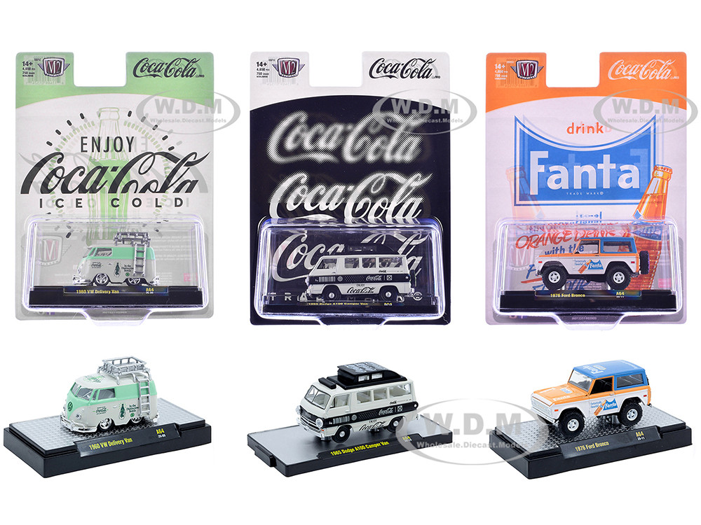"Sodas" Set of 3 pieces Release 64 Limited Edition to 5400 pieces Worldwide 1/64 Diecast Model Cars by M2 Machines diecast model