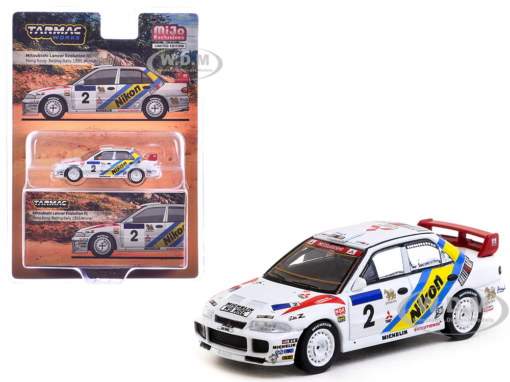 Mitsubishi Lancer Evolution III #2 Kenneth Eriksson - Staffan Parmander Winner "Hong Kong-Beijing Rally" (1995) "Global64" Series 1/64 Diecast Model by Tarmac Works diecast model
